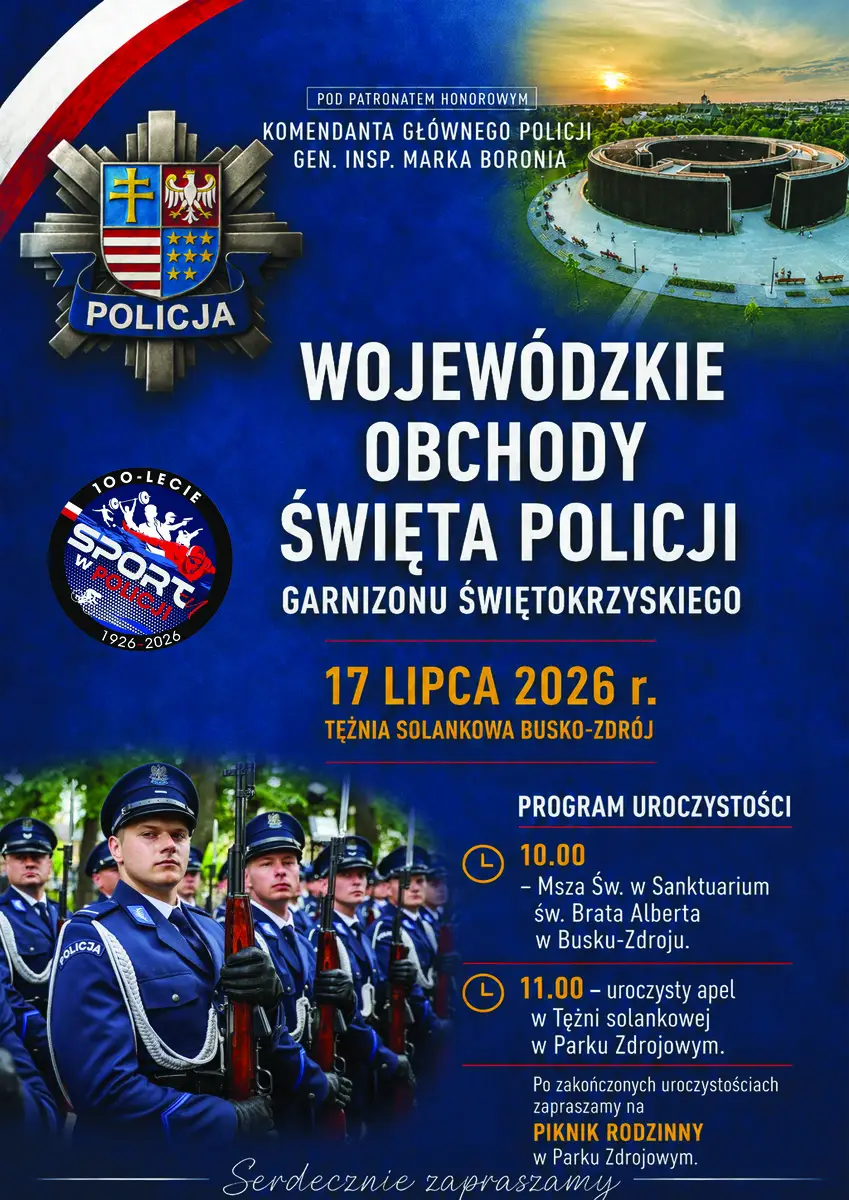 Wojewódzkie Obchody Święta Policji Garnizonu Świętokrzyskiego w 2026 roku