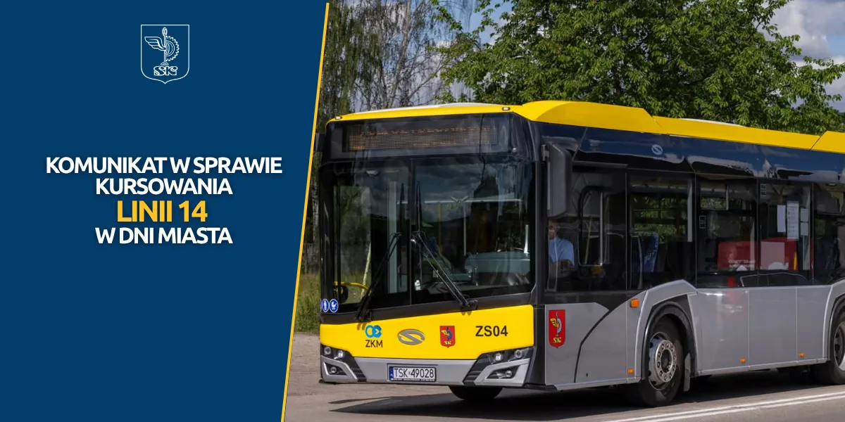 Zmiana trasy linii 14 w związku z Dniami Miasta Skarżyska-Kamiennej