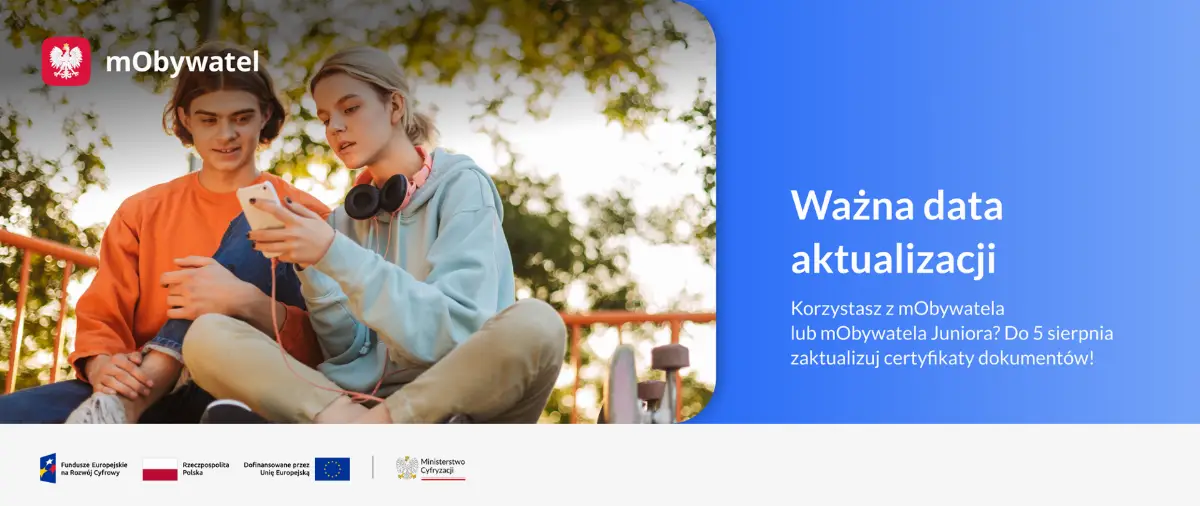 Przypomnienie o aktualizacji certyfikatów w mObywatelu do 5 sierpnia