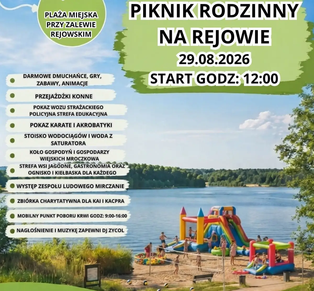 Piknik Rodzinny na Rejowie z atrakcjami 29 sierpnia