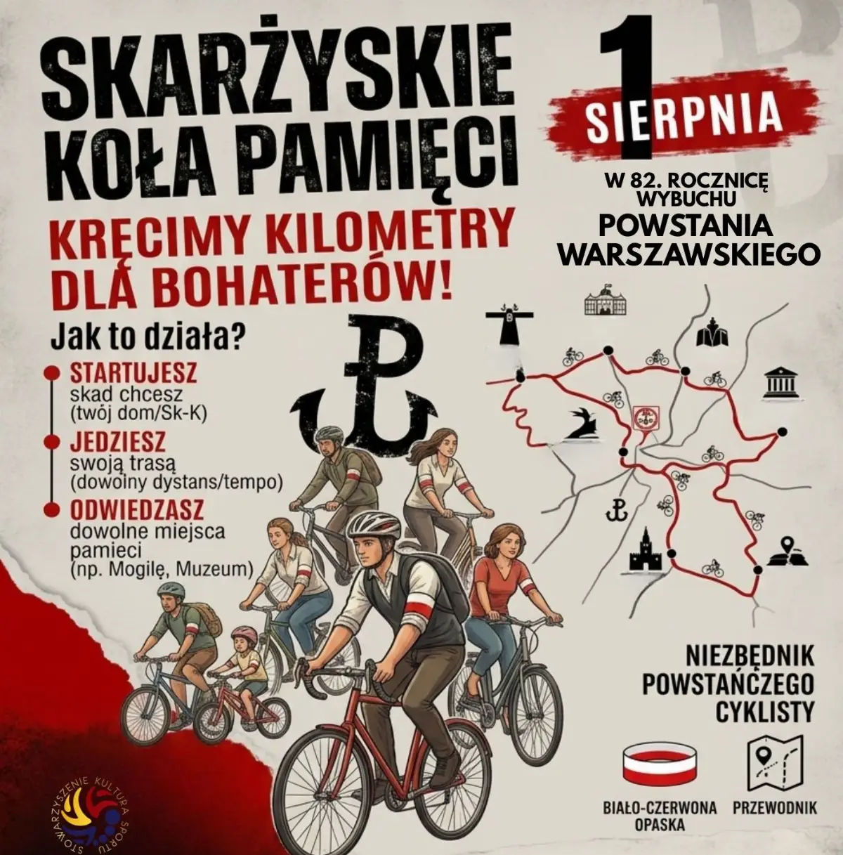 Rajd rowerowy „Skarżyskie Koła Pamięci” z okazji 82. rocznicy Powstania Warszawskiego